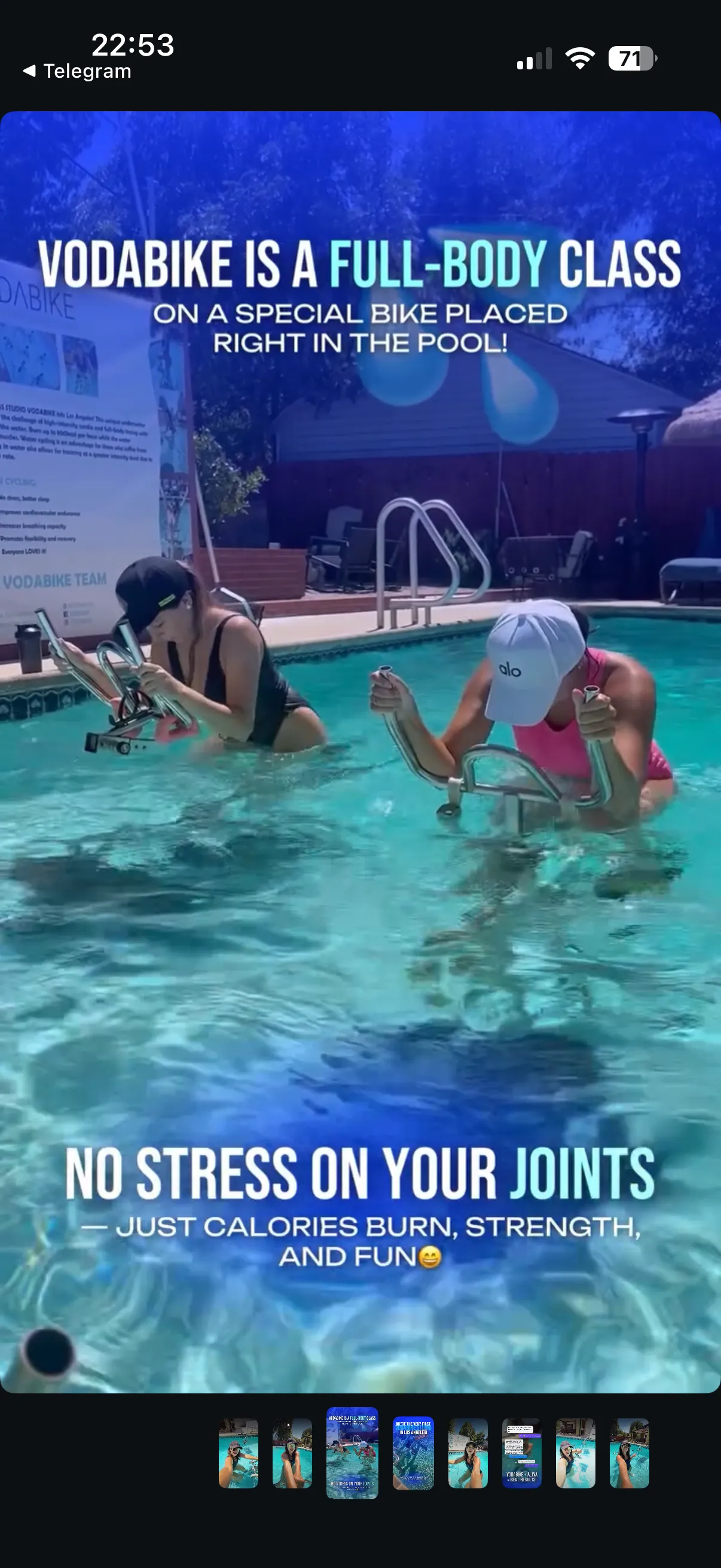 Aquacycling class - two women in pool