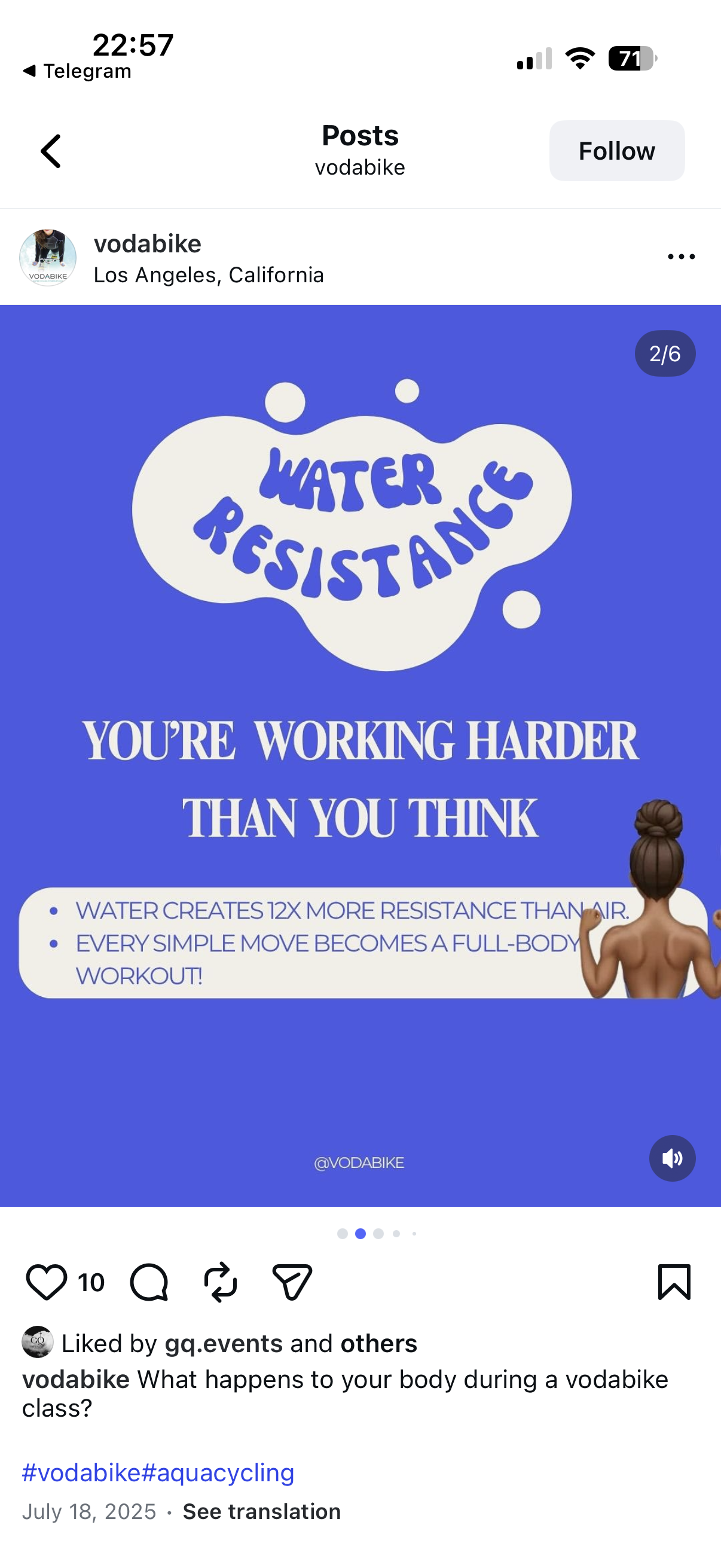 Water resistance training