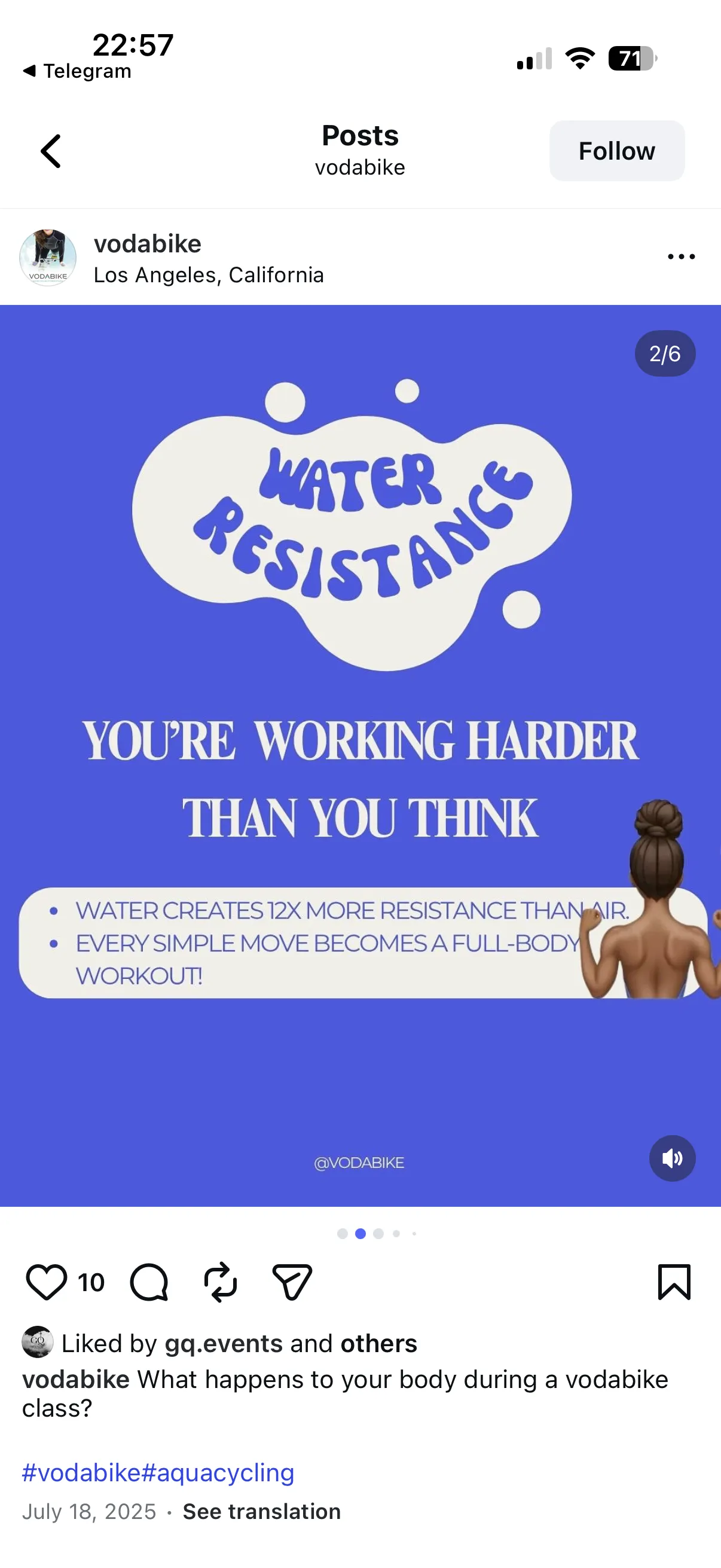 Water resistance training