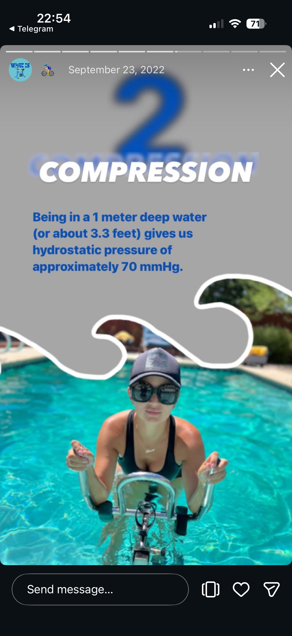 Woman enjoying aquacycling