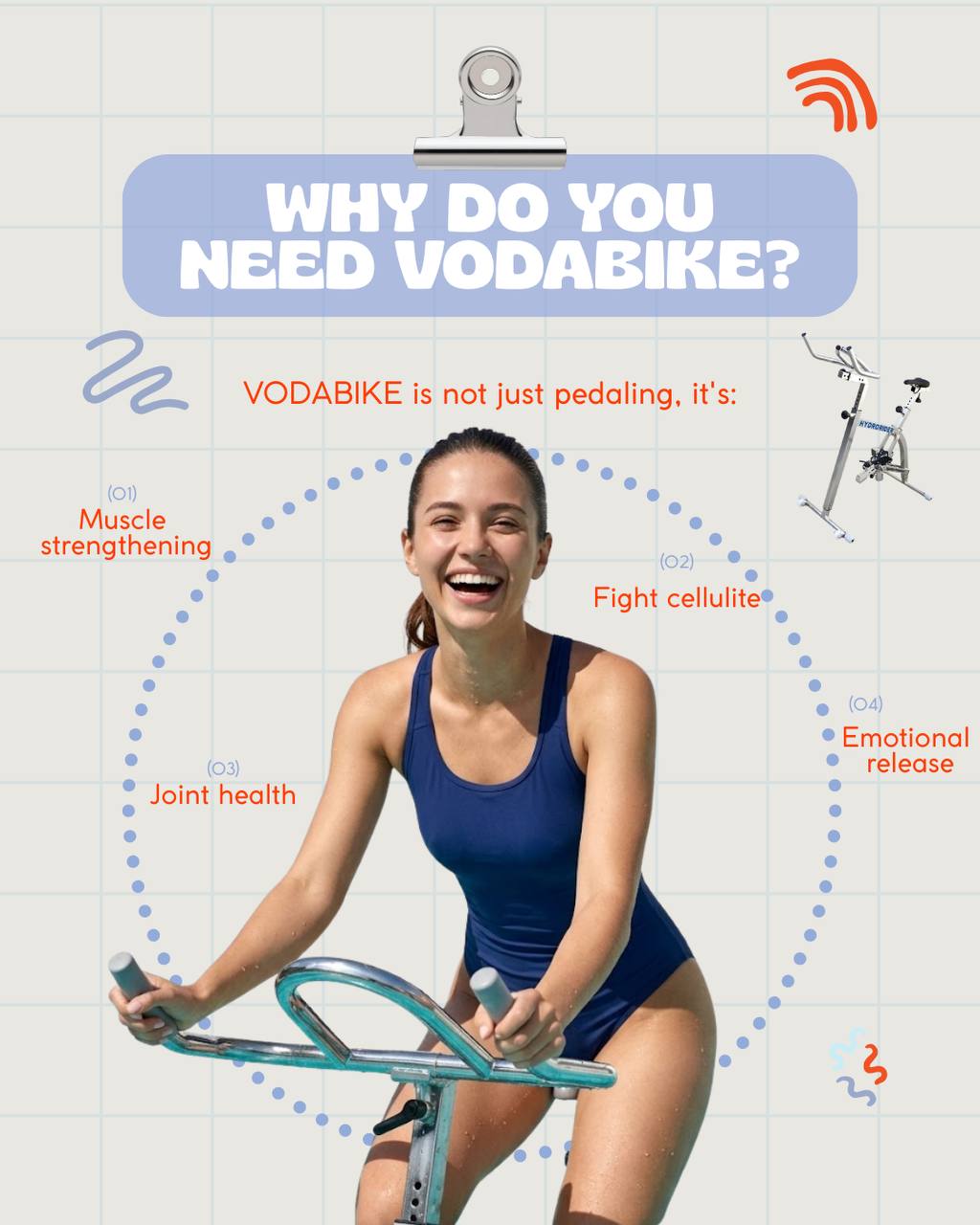 Why you need Vodabike: muscle strengthening, fight cellulite, joint health, emotional release